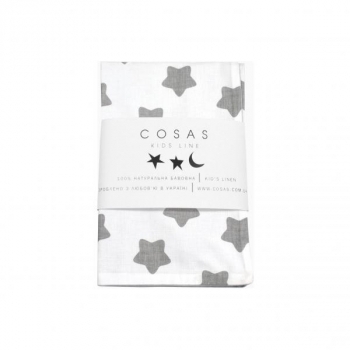 Наволочка Cosas Зірки, бязь, 70х50 см, білий з сірим - Pampik