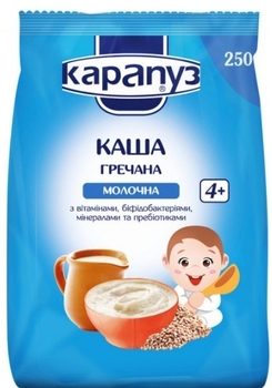 Молочная каша Карапуз Гречневая с бифидобактериями, 250 г - Pampik