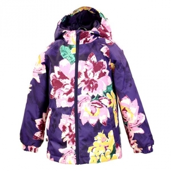 Куртка Huppa Alexis Dark Lilac Pattern, полиэстер, р.128, фиолетовый (18160010-91373-128) - Pampik
