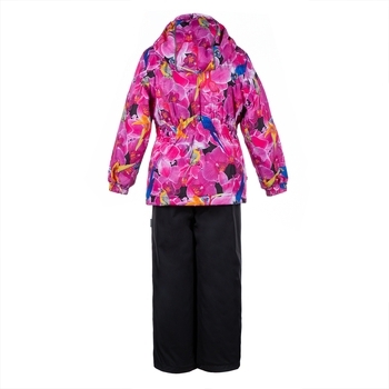 Комплект Huppa Yonne Fuchsia Pattern/Black, поліестер, р.122, фуксія з чорним (41260014-91263-122) - Pampik - 2