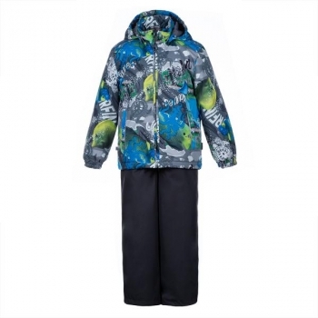 Комплект Huppa Yoko Gray Pattern/Dark Gray, поліестер, р.110, сірий (41190014-92148-110) - Pampik