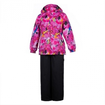 Комплект Huppa Yonne Fuchsia Pattern/Black, поліестер, р.80, фуксія з чорним (41260014-91263-080) - Pampik