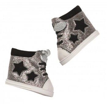 Обувь Zapf для куклы Baby Born Блестящие Кеды, серебристый (826997) - Pampik