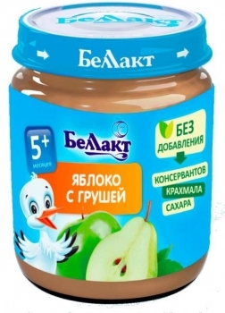 Пюре Беллакт Яблуко-груша, 100 г - Pampik