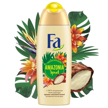 Гель для душу Fa Ритми Бразилії Amazonia Spirit аромат квіткового зелені з натуральним маслом мурумуру, 250 мл - Pampik - 3