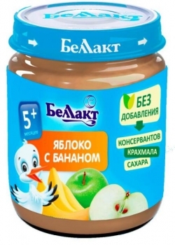 Пюре Беллакт Яблоко-банан, 100 г - Pampik