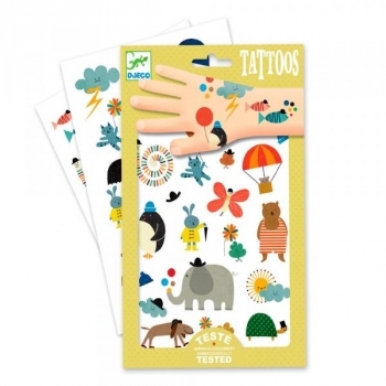 Набор наклеек на тело Djeco Забавные маленькие картинки (DJ09579) - Pampik