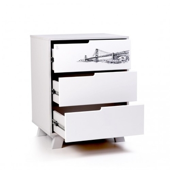 Комод Верес Мангеттен Тату 600, білий із сірим (32.2.321.1.17) - Pampik - 4