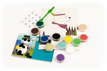 Набор для рисования цветным песком Djeco Панда и его друзья (DJ08630) - Pampik - 4