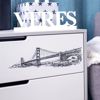 Комод Верес Мангеттен Тату 600, білий із сірим (32.2.321.1.17) - Pampik - 5