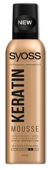 Мусс для укладки волос Syoss Keratin Совершенство образа, 250 мл - Pampik