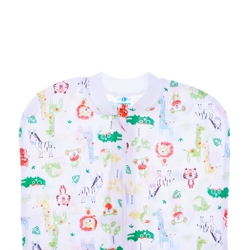 Багаторазова пелюшка-кокон Minikin Safari Dreams, інтерлок, р.56-62, салатовий з білим (1940603) - Pampik - 2