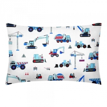 Наволочка Cosas Будівництво, 60х40 см, білий з блакитним - Pampik