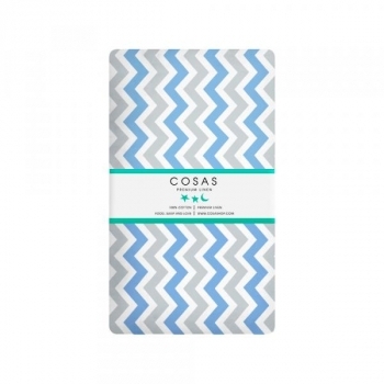 Простирадло на резинці Cosas Преміум, 120х60х10 см, блакитний з сірим - Pampik