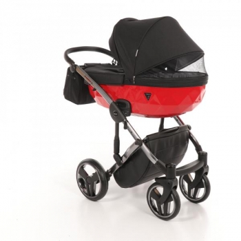 Універсальна коляска 2 в 1 Junama Diamond S-line 01, чорний з червоним (JD-SL-01) - Pampik - 5
