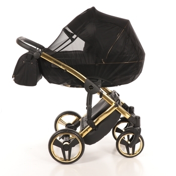 Універсальна коляска 2 в 1 Junama Diamond S-line 02, чорний з золотим (JD-SL-02) - Pampik - 11