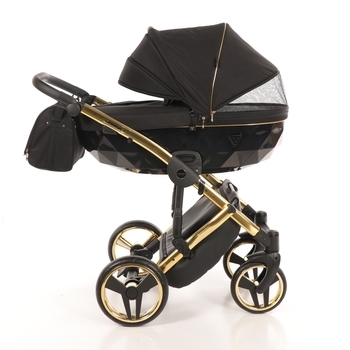 Універсальна коляска 2 в 1 Junama Diamond S-line 02, чорний з золотим (JD-SL-02) - Pampik - 3