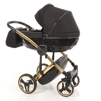 Універсальна коляска 2 в 1 Junama Diamond S-line 02, чорний з золотим (JD-SL-02) - Pampik - 2