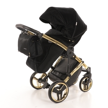 Універсальна коляска 2 в 1 Junama Diamond S-line 02, чорний з золотим (JD-SL-02) - Pampik - 5