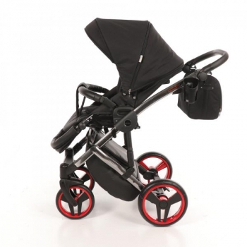 Універсальна коляска 2 в 1 Junama Diamond S-line 01, чорний з червоним (JD-SL-01) - Pampik - 6