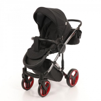 Універсальна коляска 2 в 1 Junama Diamond S-line 01, чорний з червоним (JD-SL-01) - Pampik - 9