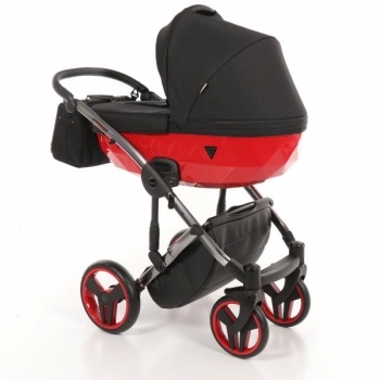 Універсальна коляска 2 в 1 Junama Diamond S-line 01, чорний з червоним (JD-SL-01) - Pampik - 4