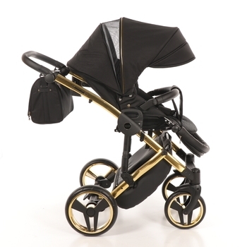 Універсальна коляска 2 в 1 Junama Diamond S-line 02, чорний з золотим (JD-SL-02) - Pampik - 10