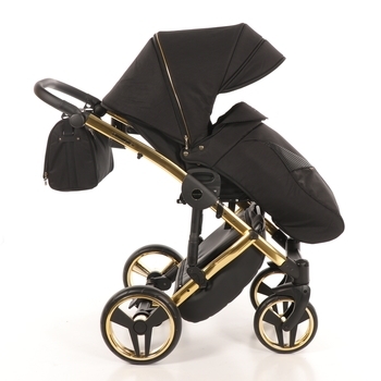 Універсальна коляска 2 в 1 Junama Diamond S-line 02, чорний з золотим (JD-SL-02) - Pampik - 9