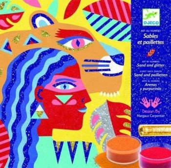 Набір для малювання кольоровим піском Djeco Тотемні тварини (DJ08633) - Pampik