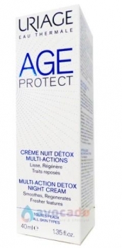 Багатофункціональний нічний детокс-крем Uriage Age Protect Multi-Action Detox Night Cream, 40 мл - Pampik