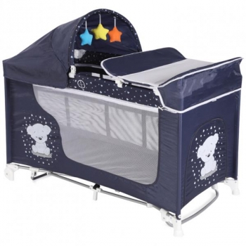 

Манеж-кровать Lorelli Moonlight 2L Rocker Dark blue Bear, темно-синий (20840)