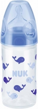 Бутылочка для кормления Nuk New Classic, из полипропилена, c силиконовой соской, 150 мл, синий (10743578/1) - Pampik
