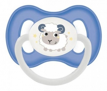 Силіконова симетрична пустушка Canpol Babies Bunny & Company Овечка, 6-18 міс., синій (23/269_blu) - Pampik