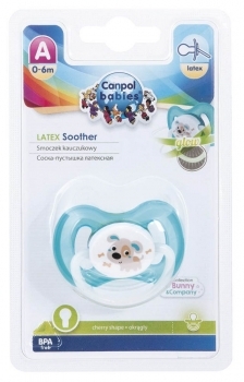 Латексна кругла пустушка Canpol Babies Bunny & Company Собачка, 0-6 міс., бірюзовий (23/277_tur) - Pampik - 2