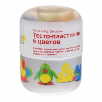 Мини-набор для детского творчества Genio Kids Тесто-пластилин, 6 цветов (TA1065V) - Pampik