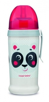 Поїльник Canpol Babies Hello Little Панда, 350 мл, сірий (56/510_bei) - Pampik