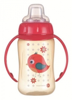 Поїльник тренувальний Canpol Babies Cute Animals Пташка, 320 мл, червоний (56/512_red) - Pampik