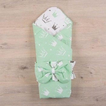 Конверт-одеяло BetiS Королевский сон, поплин, 85х85 см, мятный с белым (27681301) - Pampik - 6