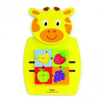 Настінна іграшка Viga Toys Жираф з фруктами (50680) - Pampik