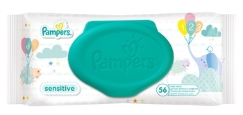 Вологі серветки Pampers Sensitive, 56 шт. - Pampik - 2