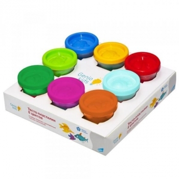 Набір для дитячої творчості Genio Kids Тісто-пластилін, 8 кольорів (TA1045) - Pampik