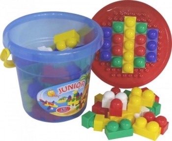 Конструктор в ведерке Polesie Юниор Макси, 57 элементов, красный (1853) - Pampik - 2