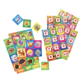 Лото Kidsori 3 в 1 Алфавіт у картинках російський, Фруктовий рахунок і Яскраві фарби (OLS-19-509) - Pampik - 3
