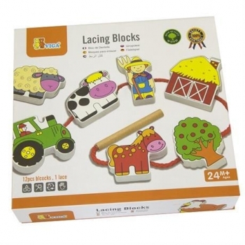 Шнурівка Viga Toys Ферма (59548) - Pampik