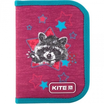 

Пенал Kite Education Fluffy racoon (K19-621-1), Бордовый