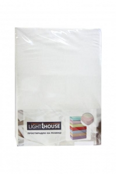 Простыня LightHouse, трикотажная на резинке, 200х90 см, молочный (46425) - Pampik
