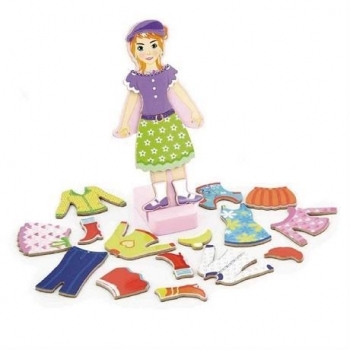 Набір магнітів Viga Toys Гардероб дівчинки (59652) - Pampik - 2