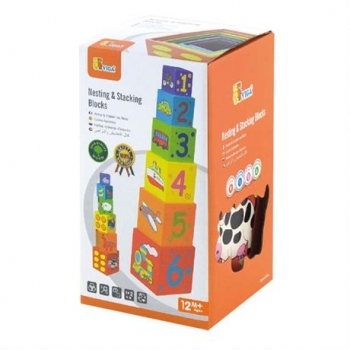 Набір кубиків Viga Toys Пірамідка (59461) - Pampik - 3