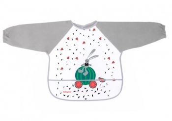 Нагрудник BabyOno з довгим рукавом, сірий (837) - Pampik