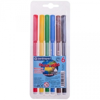 Фломастери Centropen, 6 шт. (7550/06 ТП) - Pampik